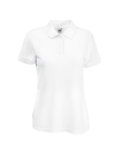 Fruit of the Loom SS86 Women's Fit Pique Short Sleeve Polo Shirt White M