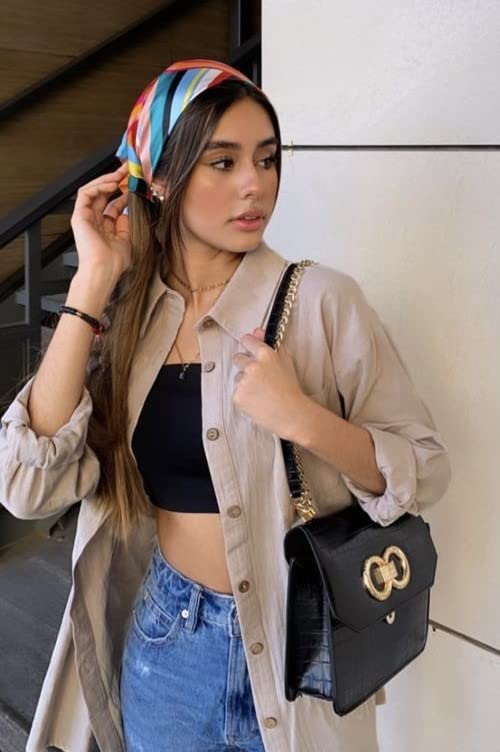 Hotouch Womens Button Down Long Sleeve Shirt Casual Office Shirts Loose V Neck Blouses Beige L