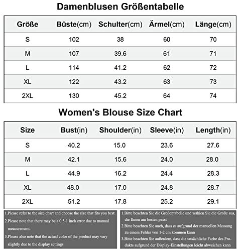 Women's Blouse Casual Long Sleeve Shirts V Neck Button Down Basic Loose Tunic Tops (Pink, M)