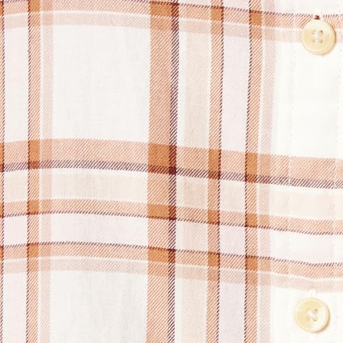 Amazon Essentials Women's Classic-Fit Long-Sleeve Lightweight Plaid Flannel Shirt, Red Buffalo Check, M