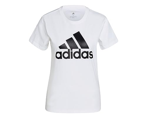 adidas Women's Essentials Logo Short Sleeve T-Shirt, White/Black, M