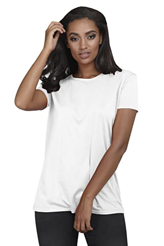 Fashion Star Womens Basic Baggy Oversized Plain Short Sleeve Casual Basic Tee T Shirt Top Plain White Plus Size (UK 24/26)