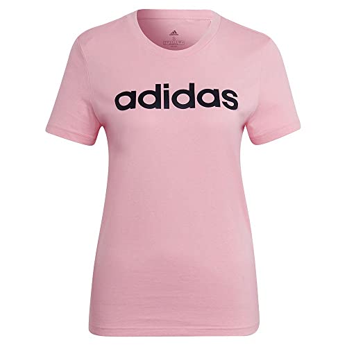 adidas Women's W LIN T T-Shirt, Light Pink/Black, M