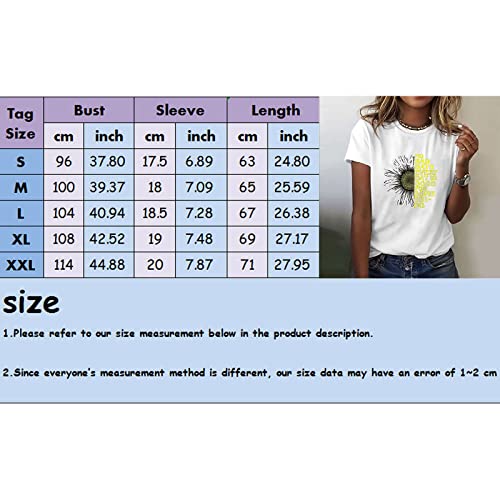 Women Sunflower Summer T Shirt Plus Size Loose Blouse Tops Girl Short Sleeve Graphic Casual Tees Handstand Shirt Long Sleeve