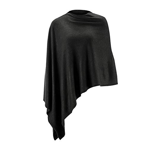 Fomolom Women Poncho Lightweight Solid Sweater Shawl Cape Knitted Pullover Elegant Womens Tops Onesize