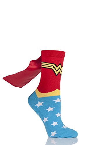 Ladies 1 Pair DC Wonder Woman Cape Socks Assorted 4-8 Ladies