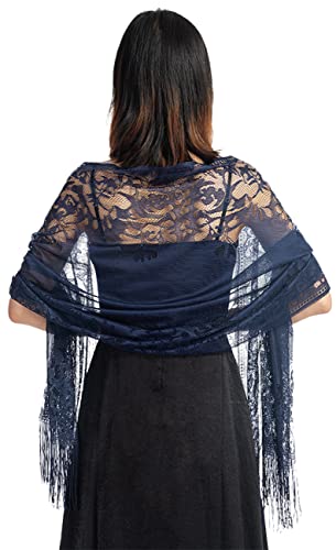 FAIRYGATE Women's Evening Shawls and Wraps Scarf for Bridal Weddings Evening Party Formal Dresses Dark Blue A0610
