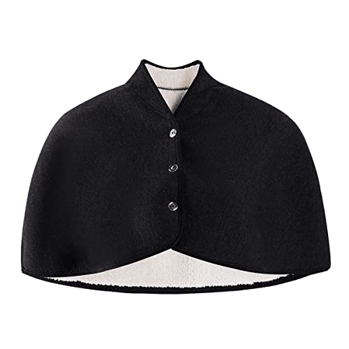 haozaikeji Double-sided Plush Shoulder Shawl Cape Thermal Fleece Lined Short Shawl Poncho Winter Shoulder Protection Neck and Shoulder Warm Cape Collar Gift for Elderly People