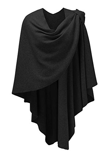 PULI Womens Cross Front Shawl Wraps Elegant Ponchos Finely Draped Knitted Cape Cardigan for Evening Dress Wedding Shawls