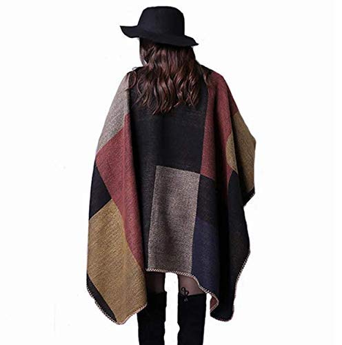Vincenza Womens Fashionable Shawl Large Wrap Poncho Style Scarf - Thick Style Pashmina Patchwork Cape Womens Winter Scarf
