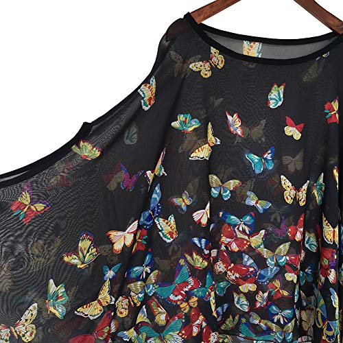 Max Hsuan Womens Ladies Baggy Oversize Plus Size Batwing Tunic Top Blouse Floral Chiffon Kaftan