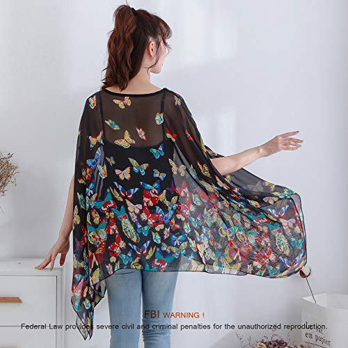 Max Hsuan Womens Ladies Baggy Oversize Plus Size Batwing Tunic Top Blouse Floral Chiffon Kaftan