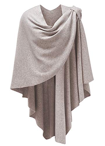 PULI Womens Cross Front Shawl Wraps Elegant Ponchos Finely Draped Knitted Cape Cardigan for Evening Dress Wedding Shawls
