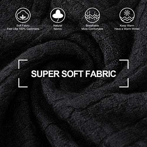 PULI Womens Cable Button Poncho Super Soft Shawls wrap