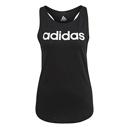 adidas Women's Essentials Loose Logo Tank, Black/White, L