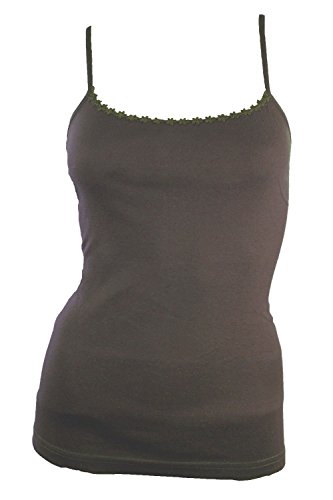 3X Pack of Ladies Plain Summer Strappy Vest Tops with Daisy Trim/UK 8-10 up to UK 18-20 (Medium - UK 12-14, Assorted Colours)