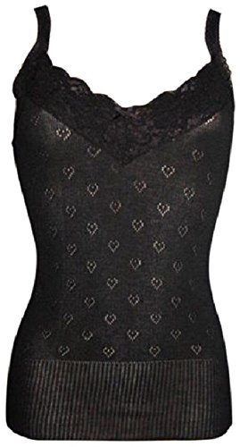 Snowdrop Ladies Thermal Sleeveless Camisole Vest Winter Underwear Black (Medium 10-12 UK)