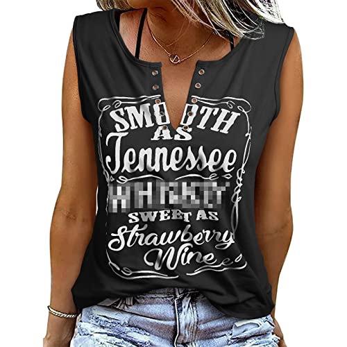 heekpek Women Vest Tops V Neck Casual Summer Tee Tops Sleeveless Cotton Graphic Print Ladies Vests Tank Tops, Black, Size M