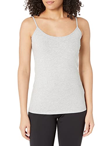 Amazon Essentials Women's Slim-Fit Camisole, Pack of 4, Black/Charcoal Heather/Light Grey Heather/White, XL