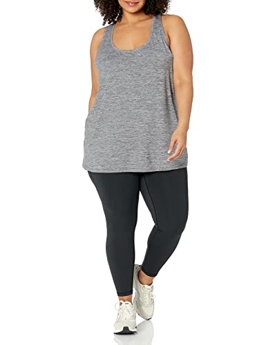 Amazon Essentials Women's Tech Stretch Racerback Tank Top (Available in Plus Size), Pack of 2, Black/Dark Grey Space Dye, S