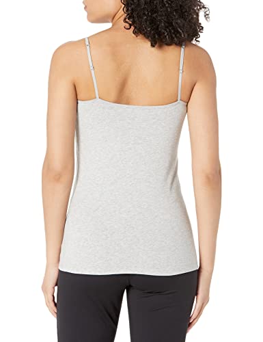 Amazon Essentials Women's Slim-Fit Camisole, Pack of 4, Black/Charcoal Heather/Light Grey Heather/White, XL