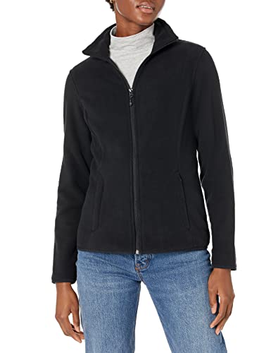 Amazon Essentials Women's Classic-fit Long-Sleeved Full Zip Polar Soft Fleece Jacket (Available in Plus Size), Black, XXL