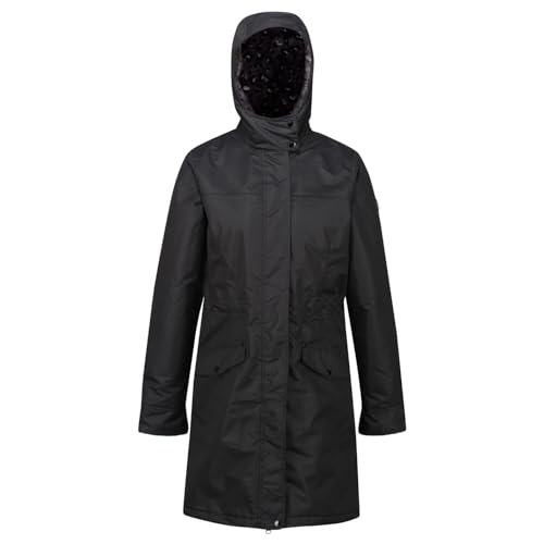 Regatta Women's Rimona Waterproof Breathable Taped Seams Insulated Lined Hooded Jacket, Black, 10 UK