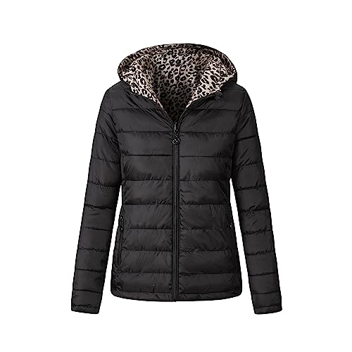 Storm Island® Ladies Jackets Women Reversible Winter Down jacket Lightweight Packable Jackets for Women Zipper Hooded Jacket with Pockets Women Windproof Waterproof Jacket Coat Ladies UK Size S-XL