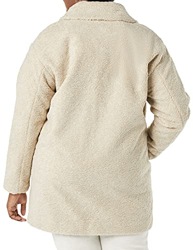 Amazon Essentials Women's Teddy Bear Fleece Oversized-Fit Lapel Jacket (Previously Daily Ritual), Sand, M