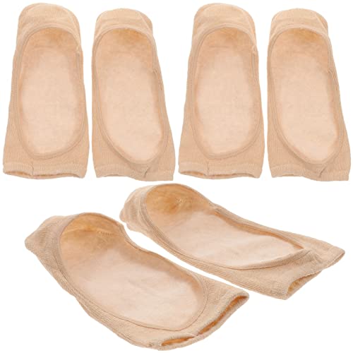 Healifty 3 Pairs of Womens Peep Toe Socks Toeless No Show Socks Hidden Socks Non Slip Shoe Liner Open Toe Socks for Women (Skin Color)
