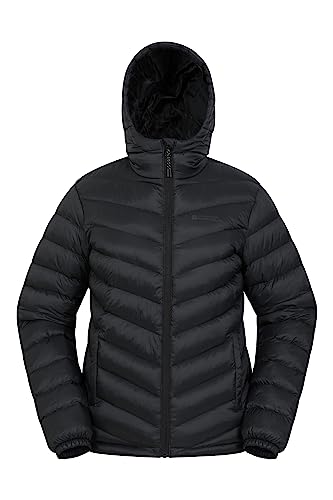 Mountain Warehouse Seasons Womens Padded Jacket - Water Resistant Ladies Coat, Warm, Front Pockets, Adjustable Elastic Cuffs & Hood - For Holidays, Travelling Jet Black 10