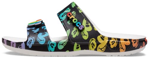 Crocs Unisex Classic Disney Rainbow Celebration Sandal Clog, White Multi, 5 UK