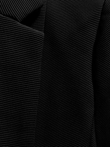 Women Blazer Jacket UK Size 8-20 | Ladies 3/4 Ruched Sleeve Suit Blazer Women’s Coat Clothing Jackets | Black | Size 18