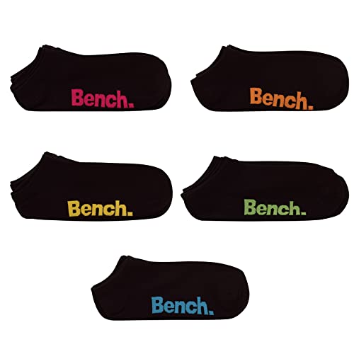 Bench Mens 5 Pack Designer Trainer Liners Low Cut Colour Print Sneaker Socks