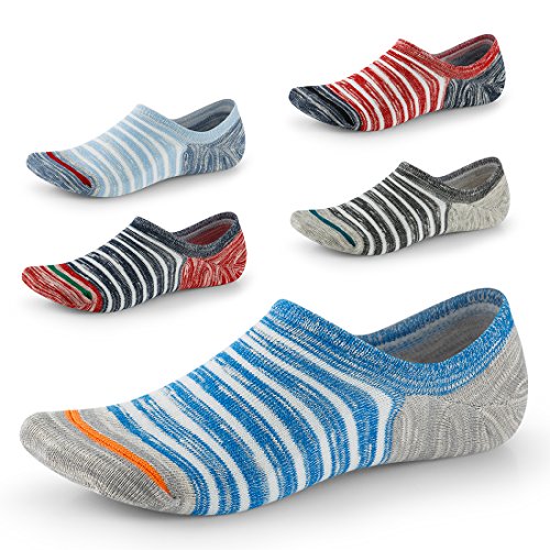 SEESILY No Show Socks for Men&Women-Low Cut with Non Slip Grip-Invisible Socks for Boat Shoes Oxfords Loafers Sneakers Leather Shoes UK Size7-11 5 Pairs (1)