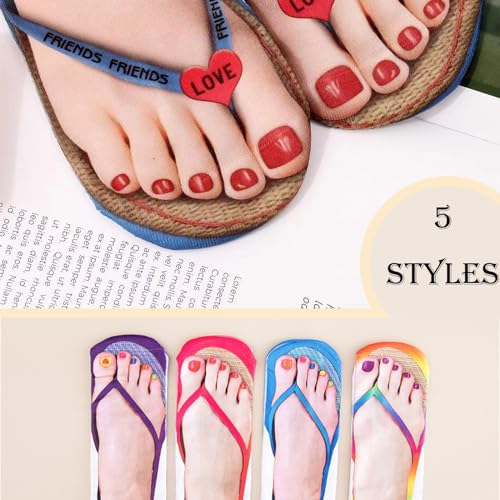 Dyzoxa 10 Pieces Manicure Print Socks, 3D Pattern Socks Women Print Socks, Casual Personalized Flip Flop Socks Flip Low Cut Ankle Socks Flop Print Socks (5 Pairs)