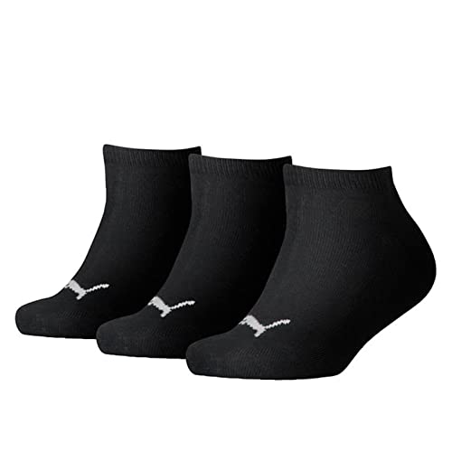 Puma 194010001 UK 12-1.5 Kids Invisible Sneaker Socks (3 Pair Pack) Black
