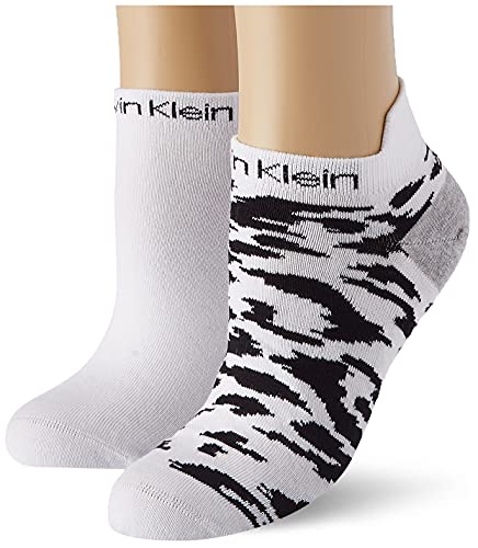 Calvin Klein Women's Leopard Sneaker, White, ONE Size (Pack of 2)