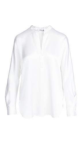 Vince Women's Band Collar Blouse, Optic White, XX-Small