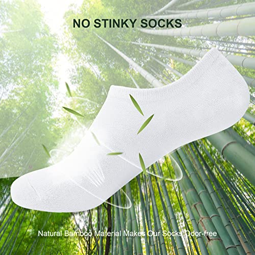 Niofind Bamboo Trainer Socks for Womens and Mens, No Show Ankle Socks Low Cut Invisible Non Slip Liner Socks Multipack Casual Footies for Sneaker Loafers and Boat Shoes