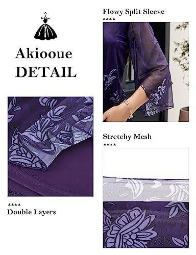 Ladies Tunic Tops UK, Loose Tops For Women UK Womens Shirts And Blouses UK Ladies Chiffon Blouses Size 18 Elegant Floral Tops Swing Lightweight Mesh Blouse Shirts For Women 3/4 Sleeve Dressy Top