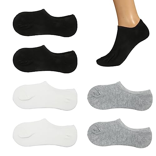 No Show Socks for Women - 6 Pairs Non Slip Invisible Socks Women, No Show Ankle Socks Cotton Ultra Casual Low Cut Socks Women Sneaker Socks Shoe Liners Socks for Sneaker and Boat Shoes