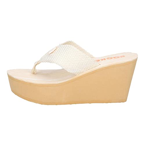 Rocket Dog Diver Womens Cream Wedged Sandal - Size 6 UK - Off-White