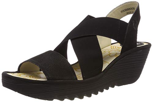 Fly London Women's Yaji888fly Sandal,Black Black 000,6 UK