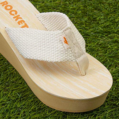 Rocket Dog Diver Womens Cream Wedged Sandal - Size 6 UK - Off-White