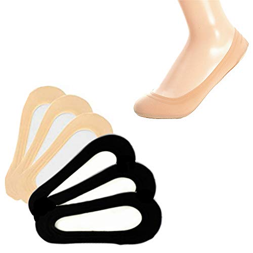 6 Pairs Women No Show Socks Non Slip Invisible Ultra Low Cut Socks for High-heel Shoes Sneakers Loafers