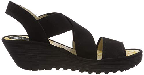 Fly London Women's Yaji888fly Sandal,Black Black 000,6 UK