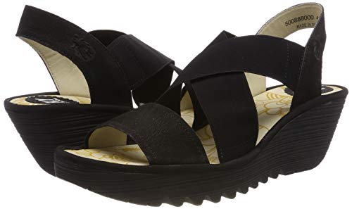 Fly London Women's Yaji888fly Sandal,Black Black 000,6 UK