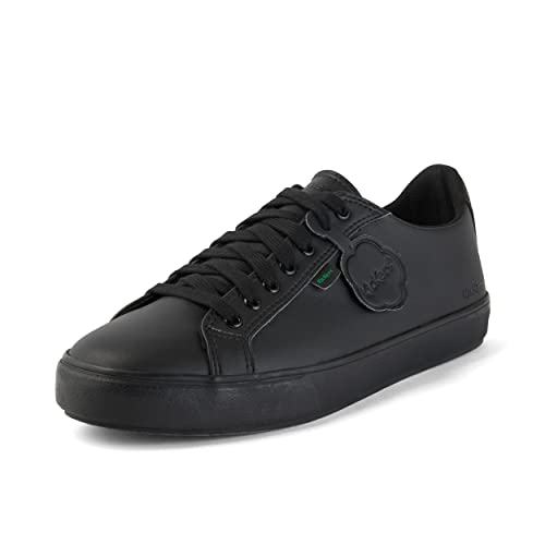 Kickers Adult Unisex Vegan Tovni Lacer School Shoe, Plant Based Material, Low-Top Trainers, Extra Comfort for Your Feet, Vegan Black, 8 UK