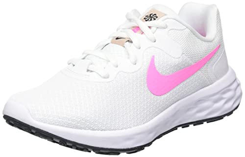 NIKE Women's Revolution 6 Next Nature Sneaker, White Pink Spell Fossil Stone Black Dark, 5.5 UK